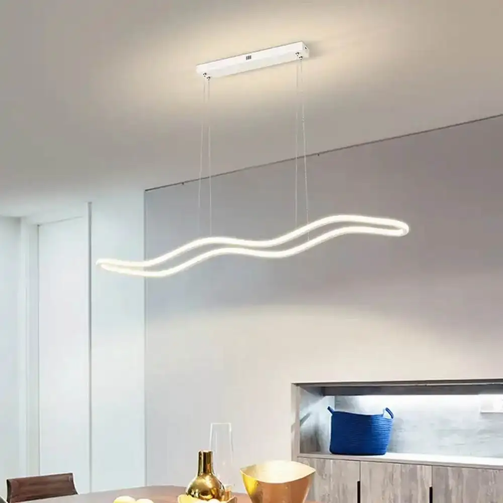 

Волнистая люстра в форме линии для гостиной, Подвесная лампа, волнистое светодиодное декоративное освещение, современный стиль, Подвесная лампа