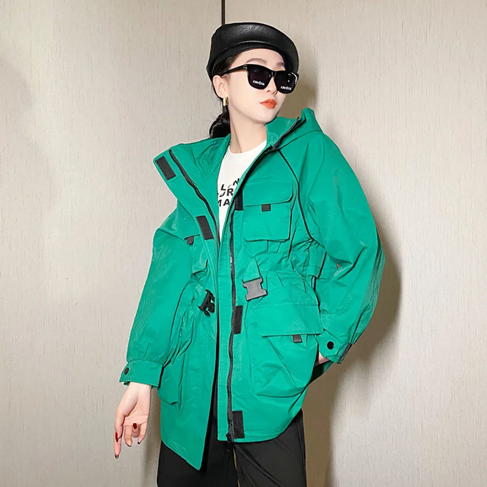 Windbreaker 2023 New Casual Women's Loose Trench Coat Jacket Spring Autumn Korean version all-match mid-length top jacket trend