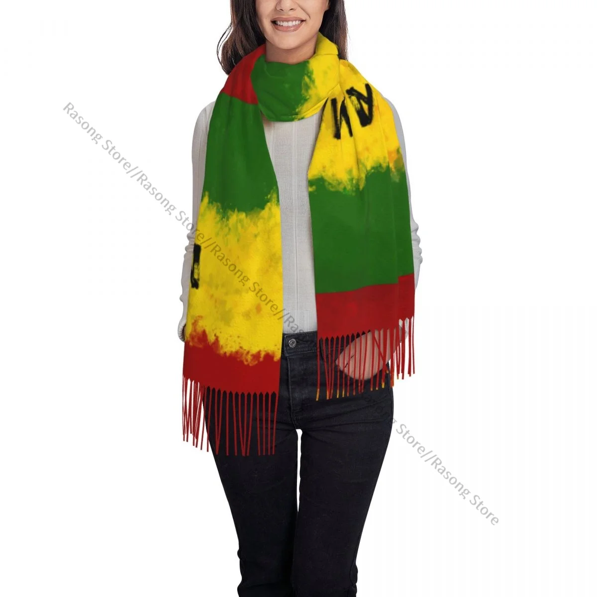 Большой шарф с кисточками 196*68 см из пашмины зимние женские кашемировые шарфы