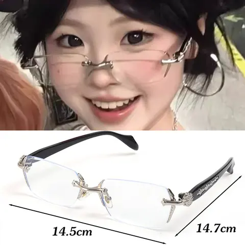 Винтажные очки Y2K в квадратной оправе