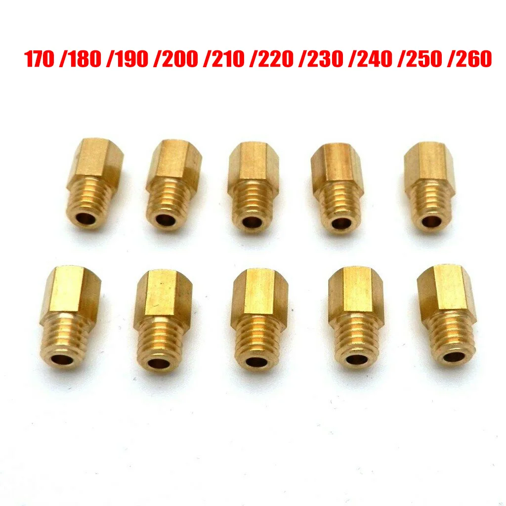 

10 Pieces Carburetor main jet Accessories For Mikuni VM / TM / TMX No. 170- No. 260 Replacement Useful High Quality