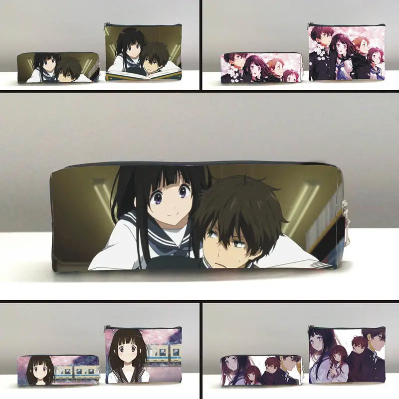 

Bingo Pencil Case Cartoon Pencil Bags HYOUKA Student Stationery School Office Supply Houtarou Eru Satoshi Anime Pencil Pouch