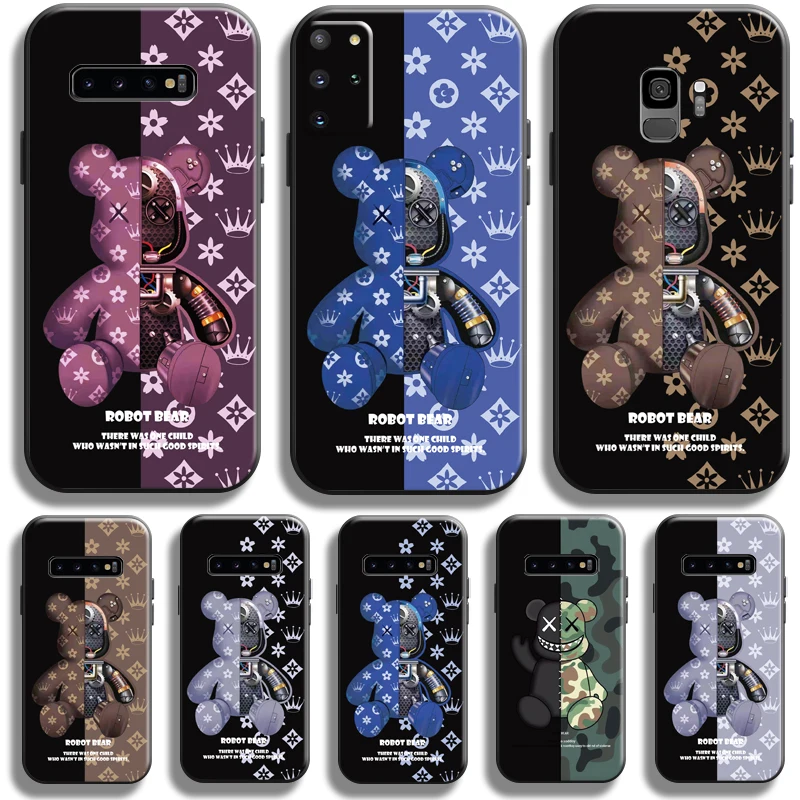 

Fashion Luxury Bear For Samsung Galaxy S22 S21 S20 Ultra FE 5G S10 10E S9 Plus Lite Phone Case Coque TPU Funda Carcasa Back