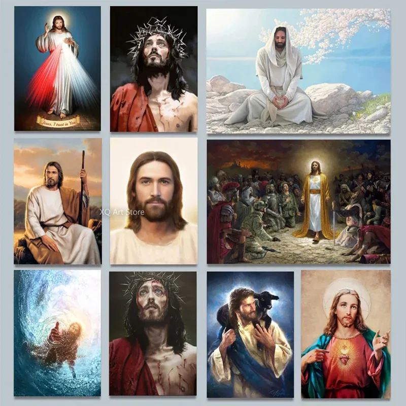 

Classical Christian Jesus Christ God Retro Canvas Paintings Religion Poster Prints Wall Art Pictures Home Church Gallelry Decor