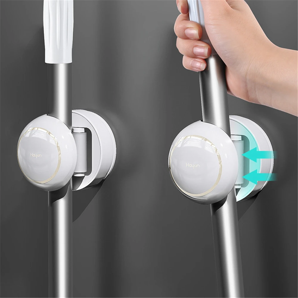 

Bathroom Adhesive Hook Wall Mounted Mop Organizer Holder Rack Brush Broom Hanger Hook Kitchen Storage Hooks Multi-Purposer Hooks