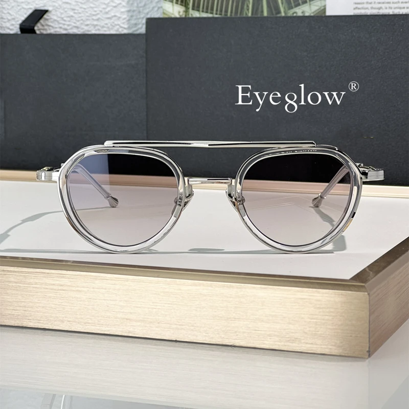 Очки солнцезащитные мужские овальные в стиле ретро с защитой UV400