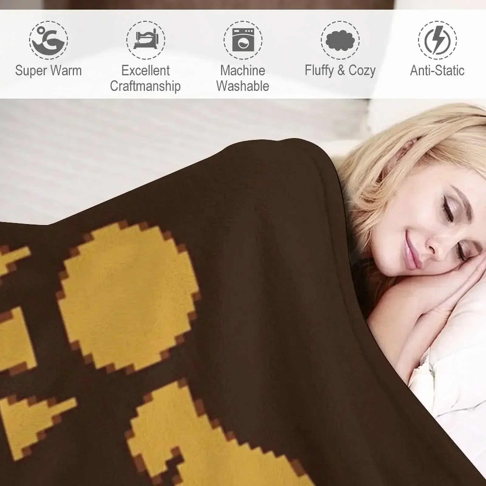 Deltarune logo Throw Blanket blankets and throws Softest Hairy Heavy Blankets