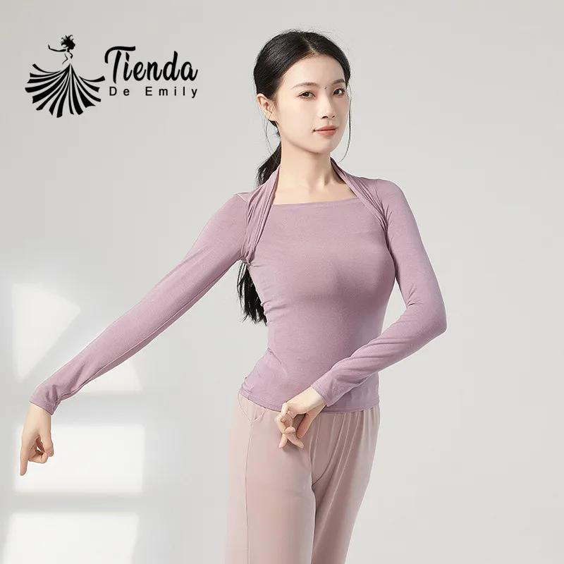 Женские тренировочные топы с длинными рукавами балетная классическая