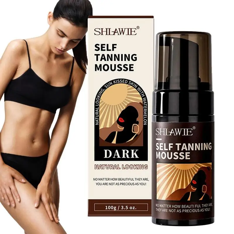 

Fake Tan Natural Glow Instant Sun Body Mousse Cruelty-Free Darker Self Tan Mousse Easy To Use Sunless Tanning Body Bronzer