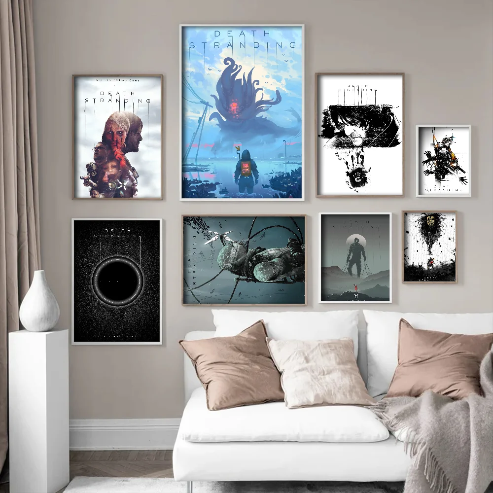 Самоклеящиеся художественные плакаты Death Stranding настенные наклейки для бара и