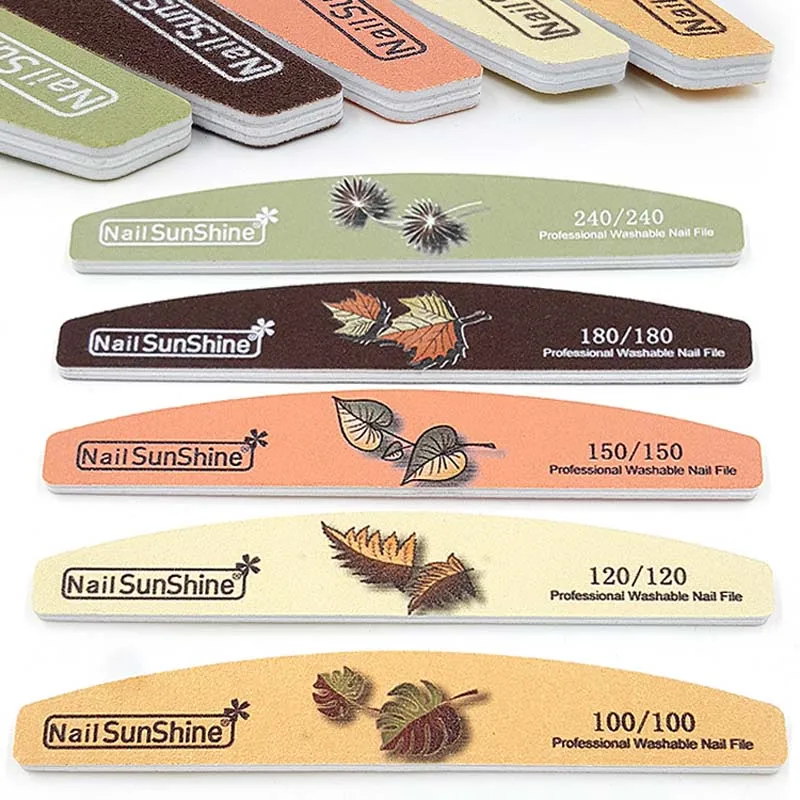 

Пилка для макарон, двухсторонняя наждачная бумага для ногтей с полумесяцем, 5 шт.