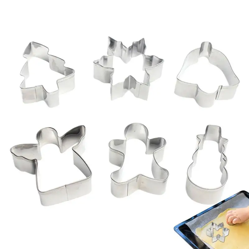 Рождественский набор формочек для печенья 6X формочки из нержавеющей стали формы