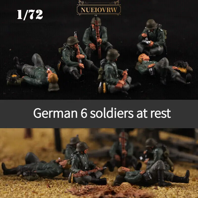 

Модель солдата в масштабе 1/72, модель немецкой армии 6 солдат во время отдыха, Коллекционная модель солдат