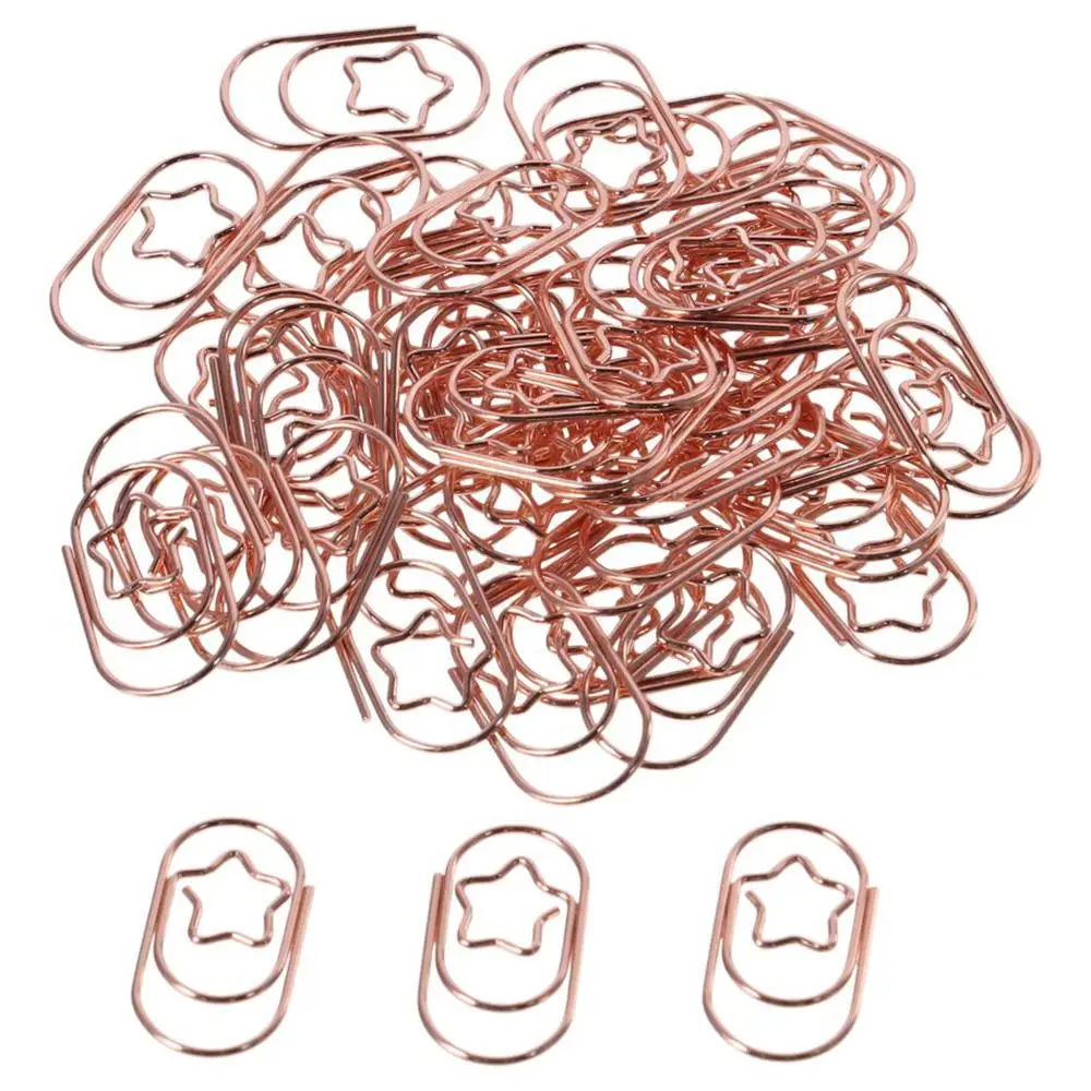 

Металлические звездочки-скрепки розового золота