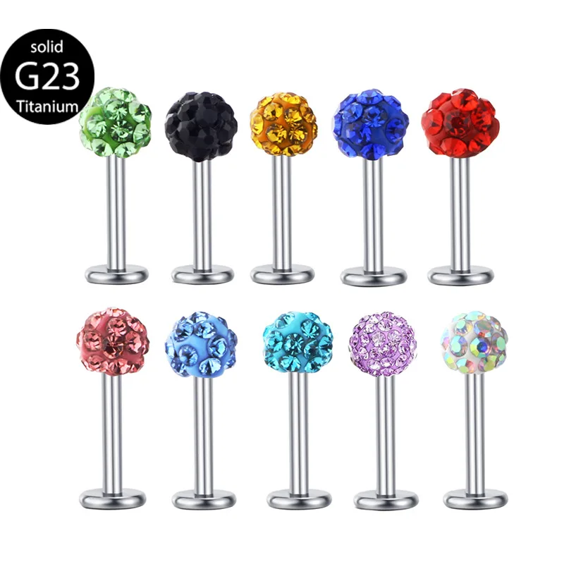 

G23 Titanium Labret Ring 8mm Ball Piercing Ear Cartilage Lip Earrings Ombligo Ear Piercing Body Jewelry For Women
