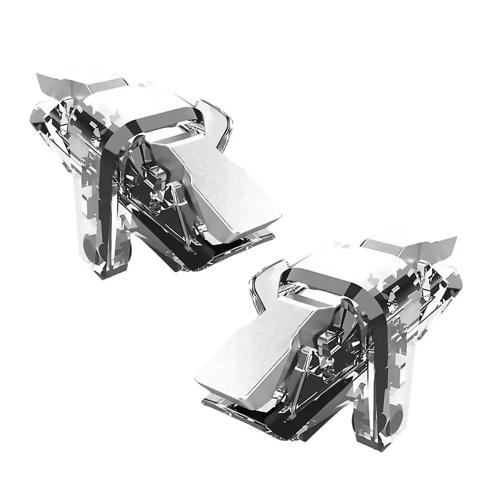 

2 Pcs X7 Silver Mobile Game Controller Joystick Trigger Gamepad Handle Easy to Use Complete Function Texture for PUBG