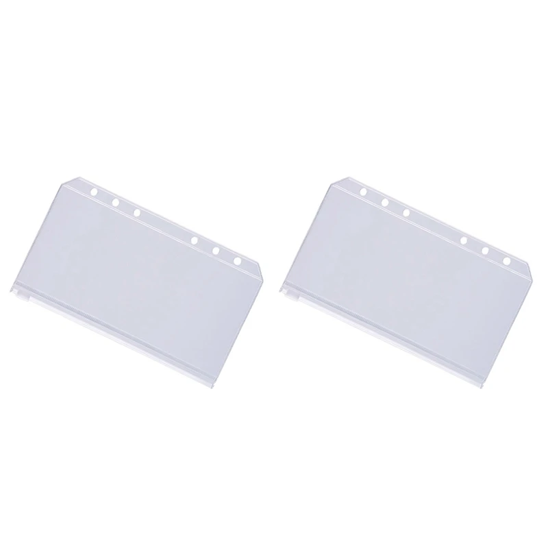 

48 Pcs Binder Pockets A6 Size 6 Holes Binder Zipper Folders For 6-Ring Notebook Binder Loose Leaf Bags