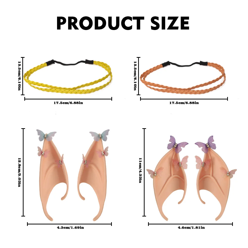 2 шт.-уши бабочки лесного эльфа с натуральной повязкой на голову реквизит для
