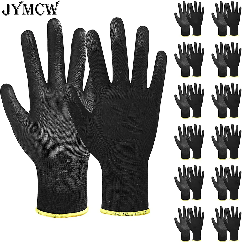 

6-36 pairs of nitrile safety coated work gloves, PU gloves and palm coated mechanical work gloves, obtained CE EN388