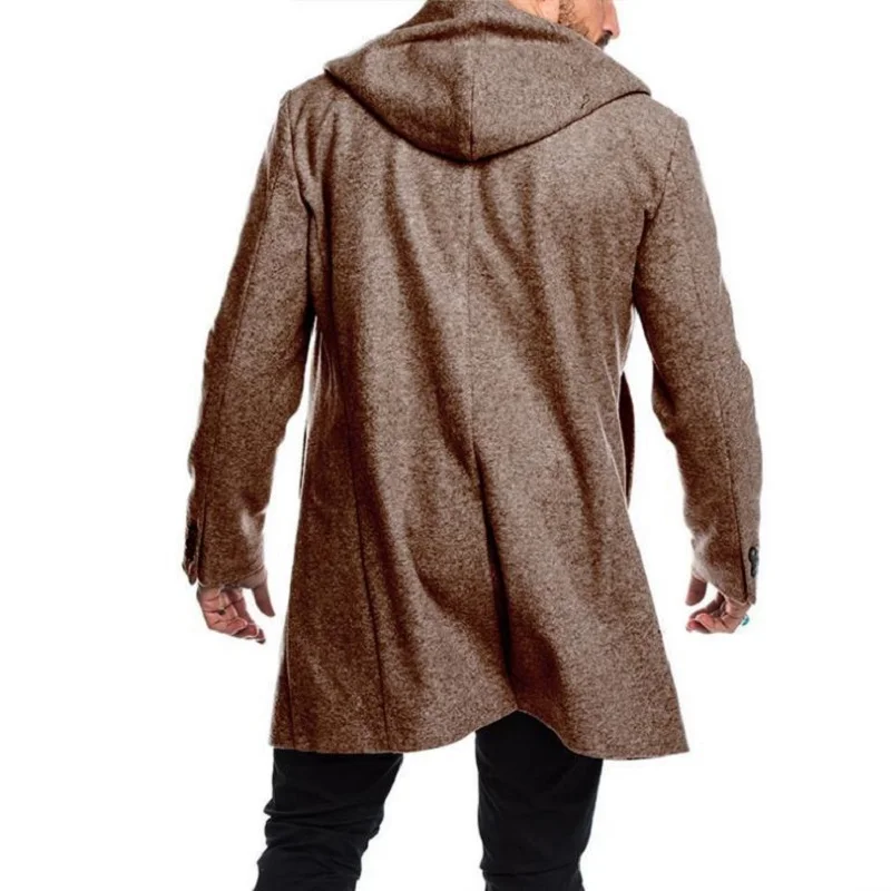 Осенне-зимнее мужское длинное пальто модные шерстяные из бутика брендовая