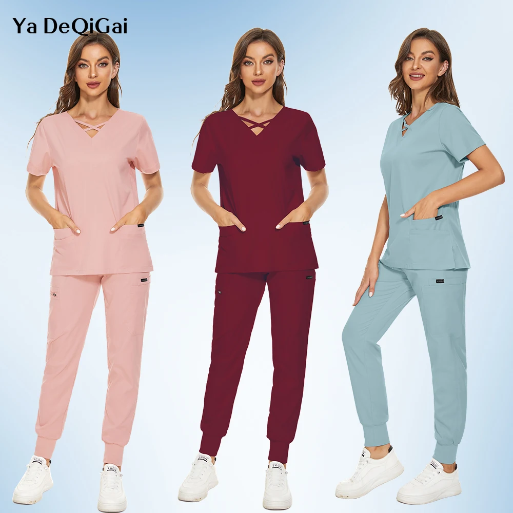 

Summer Medical Clothes Doctor Uniform Hospital Working Clothing Short Sleeve Beautician Working Uniform Nursing Jogging Suit