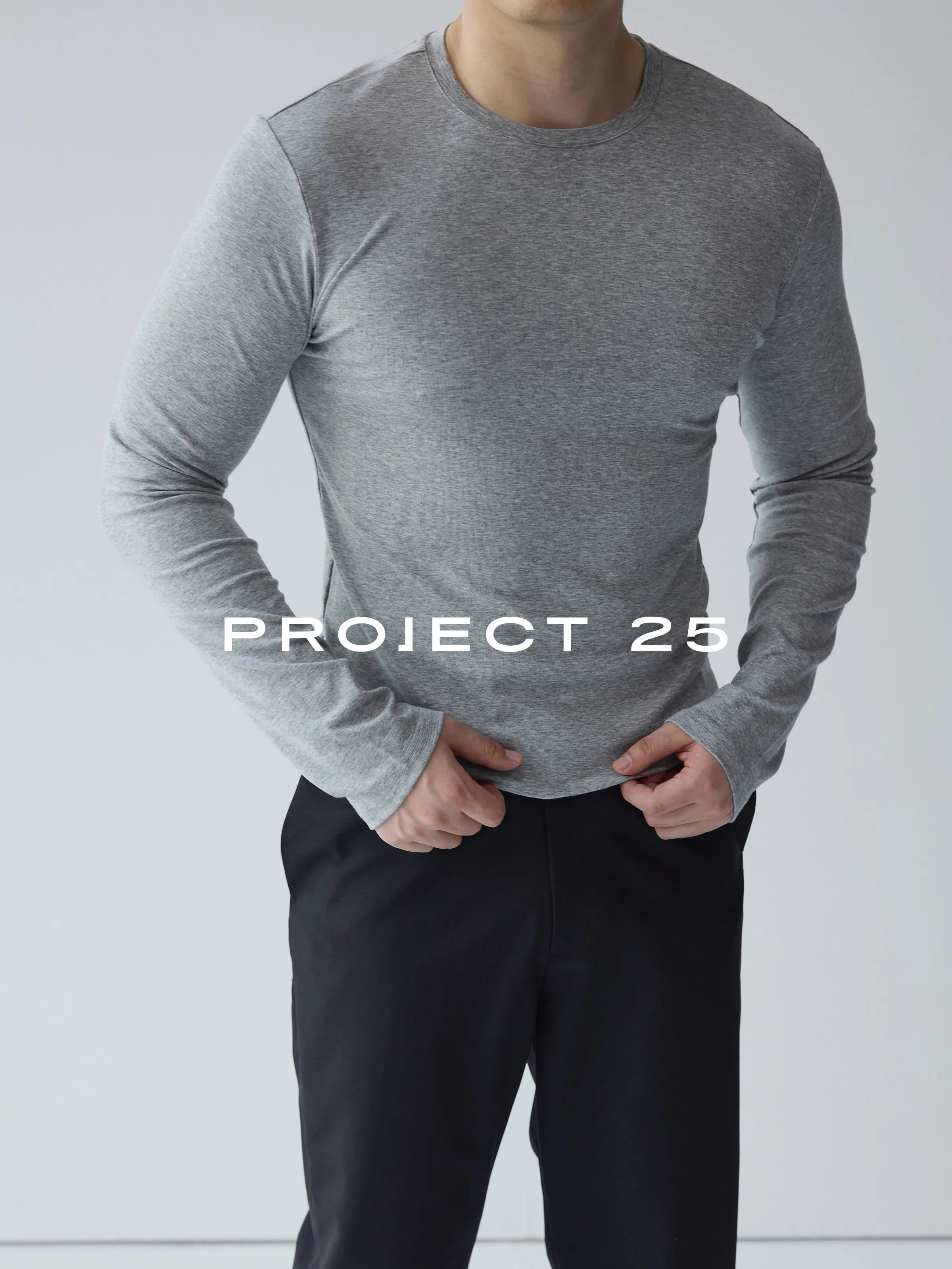 Фото Мужская футболка PROJECT 25 с длинным рукавом, облегающего кроя, с добавлением лайкры ®   Антибактериальный базовый слой 5A, высокоэластичный и нежный для кожи №3