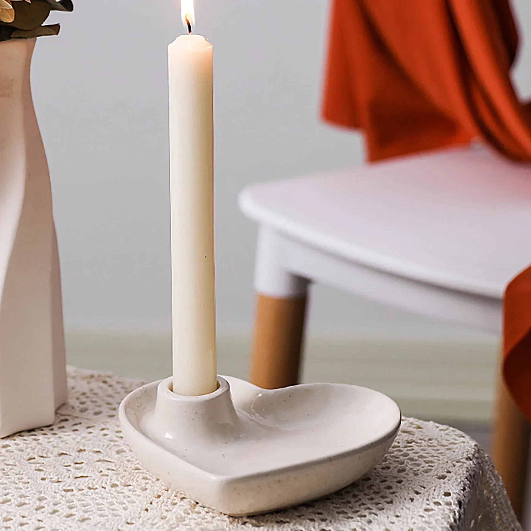 Креативные керамические подсвечники строительные серые полированные