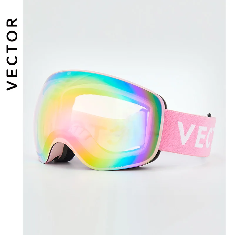 OTG Ski Snowboard Goggles Women Men Skiing Eyewear Mask UV 400 Snow Protection Glasses  Double Spherical Mirrored Magnetic