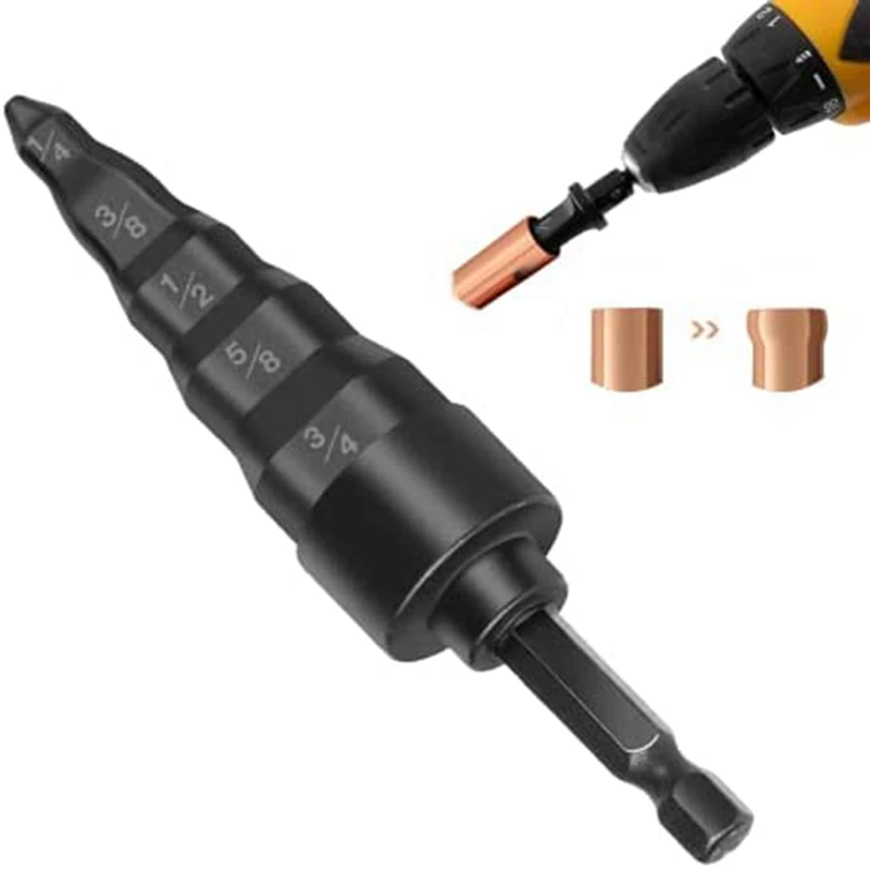 

1 PCS HVAC Repair Tool Air Conditioner Copper Pipe Expander Swaging Drill Bit Set 5 In 1 Swage Tube Expander Tubing Tool