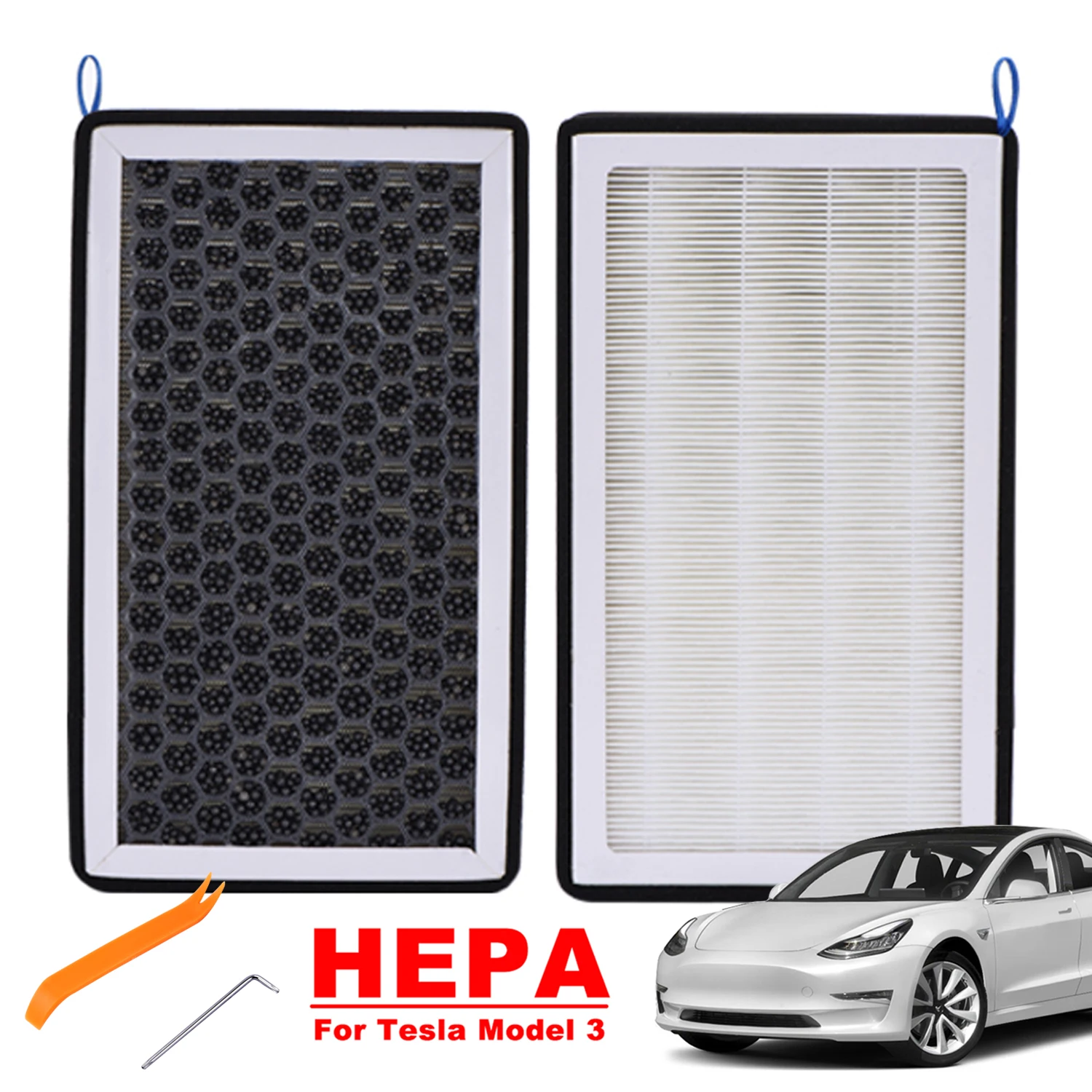 

Для Tesla Model 3/Y HEPA Air Filter кондиционер воздуха для салона, набор для замены, новый фильтр с активированным углем