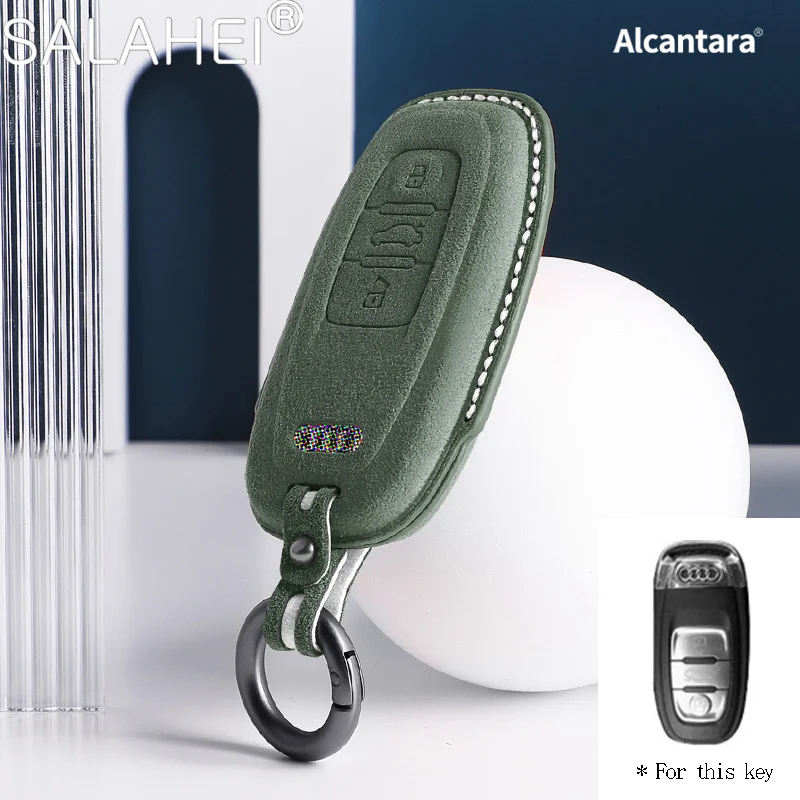 

Alcantara Car Key Case Cover Shell For Audi Q8 RSQ8 A6 C8 S6 RS6 A7 S7 RS7 A3 8Y A8 D5 4N RS E-tron GT Q4 Q7 4M Auto Accessories