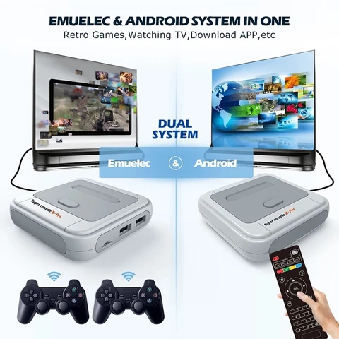 Ретро WiFi Супер консоль X Pro 4K HD ТВ видео игровые консоли для PS1/PSP/N64/DC с 62000 + играми с 2,4G беспроводными контроллерами