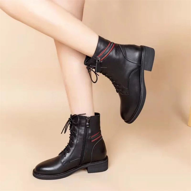 Лидер продаж женские ботильоны на квадратном каблуке с круглым носком и