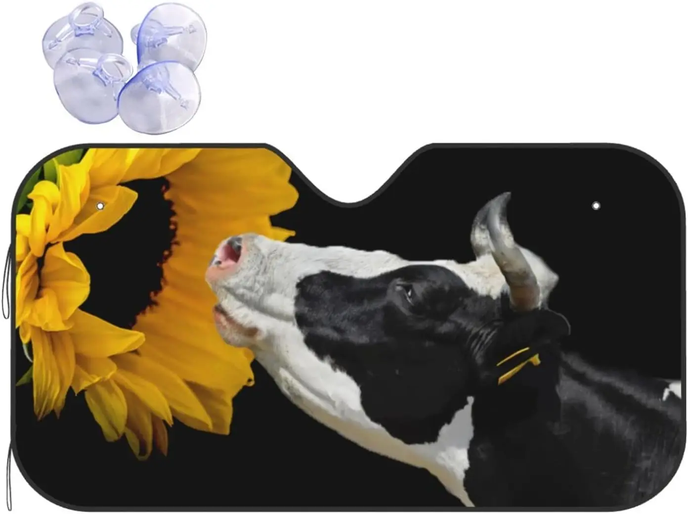

Car Windshield Sunshade Fit Sunflower with Cow Folding Sun Shade Blocks UV Rays Protector Keep Your Vehicle Cool Sun Shield