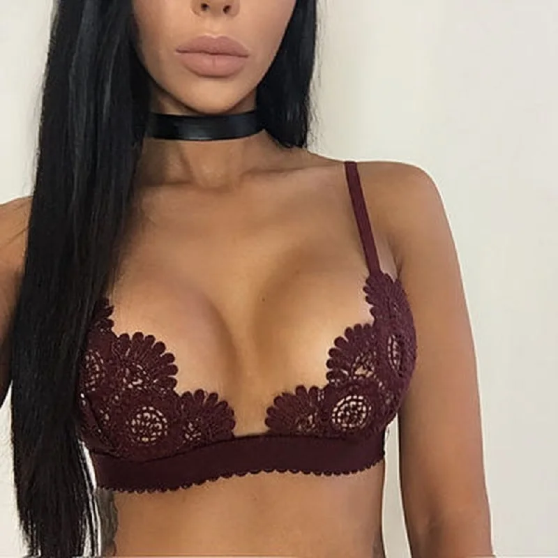 

Women Sexy Lace Floral Bralet Bra Bustier Crop Top Unpadded Bra Ladies Bralette
