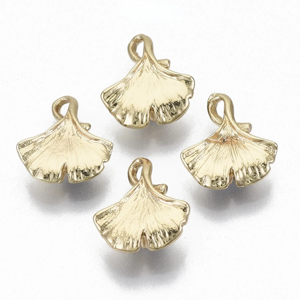 

5 шт., латунные звенья Ginkgo leaf, покрытие из настоящего 18-каратного золота, 14x12x4 мм, отверстие: 1,8 мм