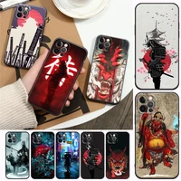 japanese samurai apple case for iphone 11 12 13 pro max mini xs x xr 7 8 5 6 6s plus se 2020 cases cover red sun demon art anime