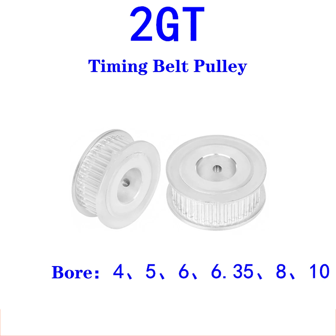 

1Pcs 2GT AF Type Timing Belt Pulley 38-80 Teeth Slot Width 7mm Bore 4/5/6/6.35/8/10/12-15mm For 6mm Belt 3D Printer Parts