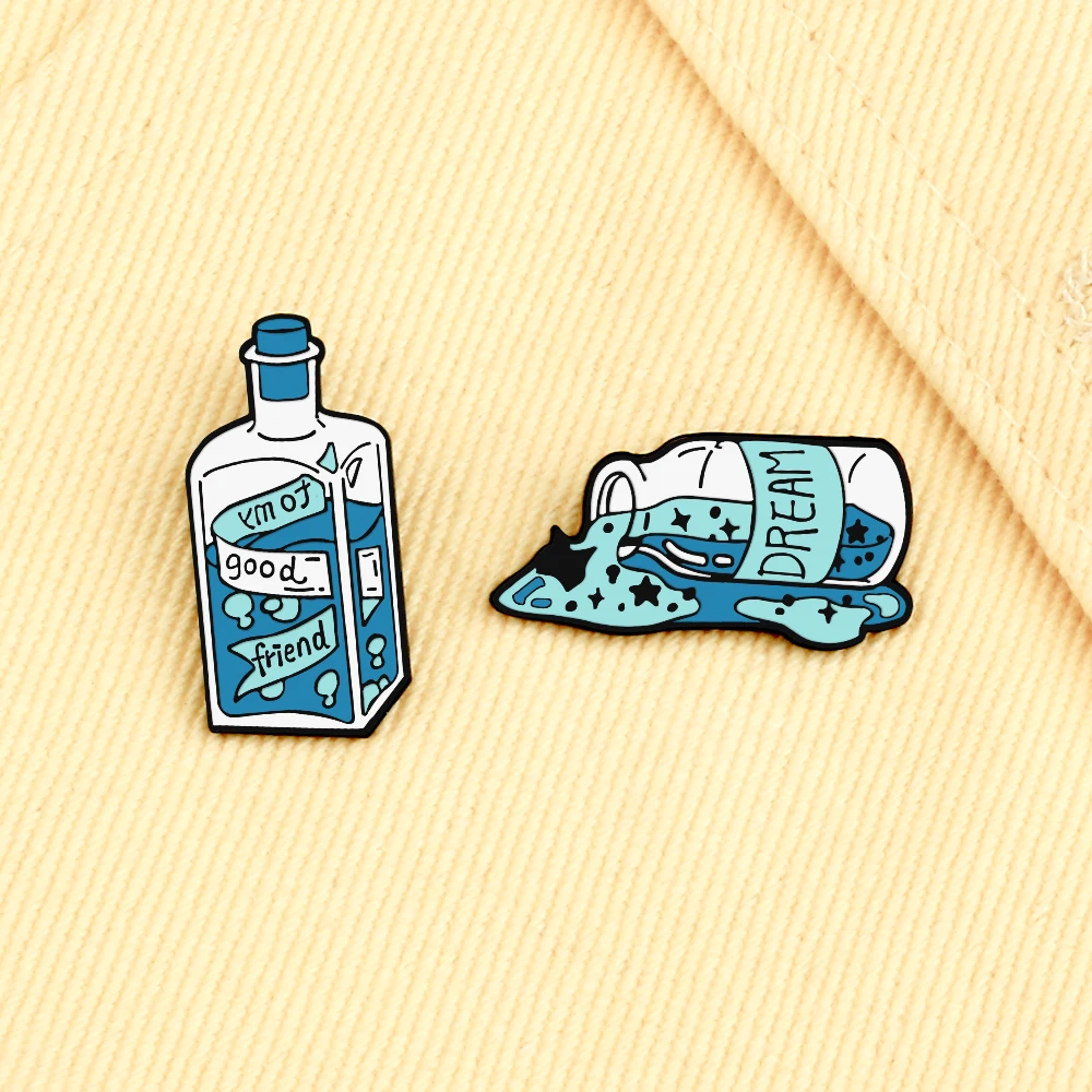 Новое поступление синие эмалированные булавки для бутылок с дрейфом сказочные