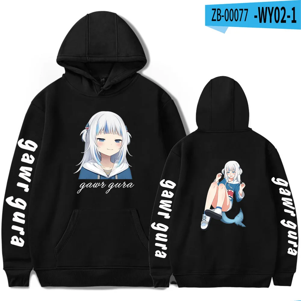 

Harajuku Popular Anime Gawr Gura printed Hoodies Sweatshirts Men/Women Comfortable Sweatshirt Adult/Child Casual Pullovers