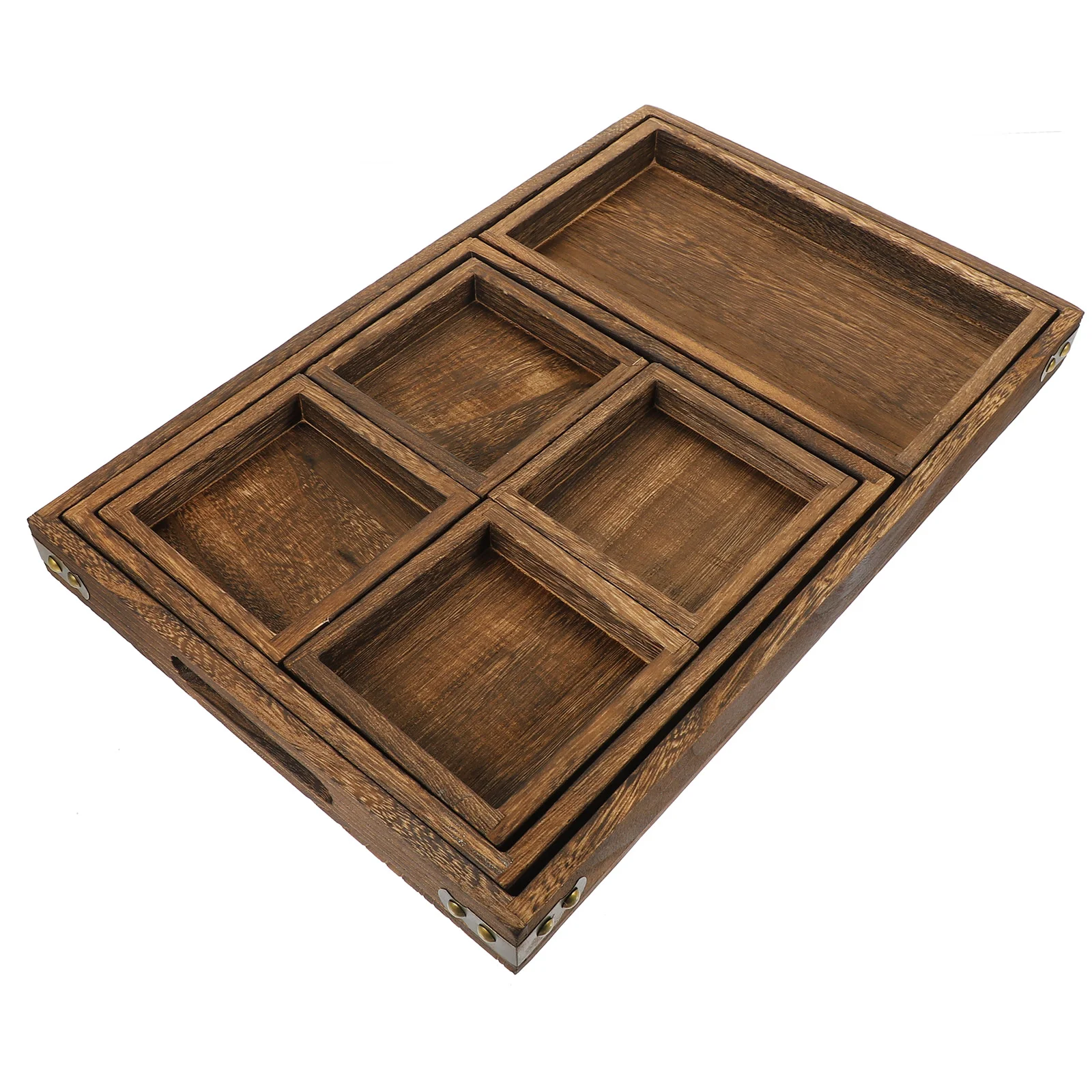 

Wood Serving Tray Tea Multi-functional Storage Plate Rectangular Party Fruit Holder Trays Food Decorative Make