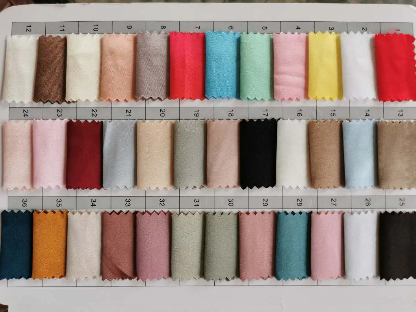 The Satin Fabric Color Swatch