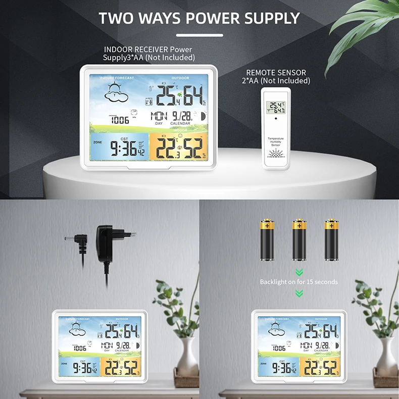 Метеостанция для дома и улицы цифровые прогнозные календари часы гигрометр