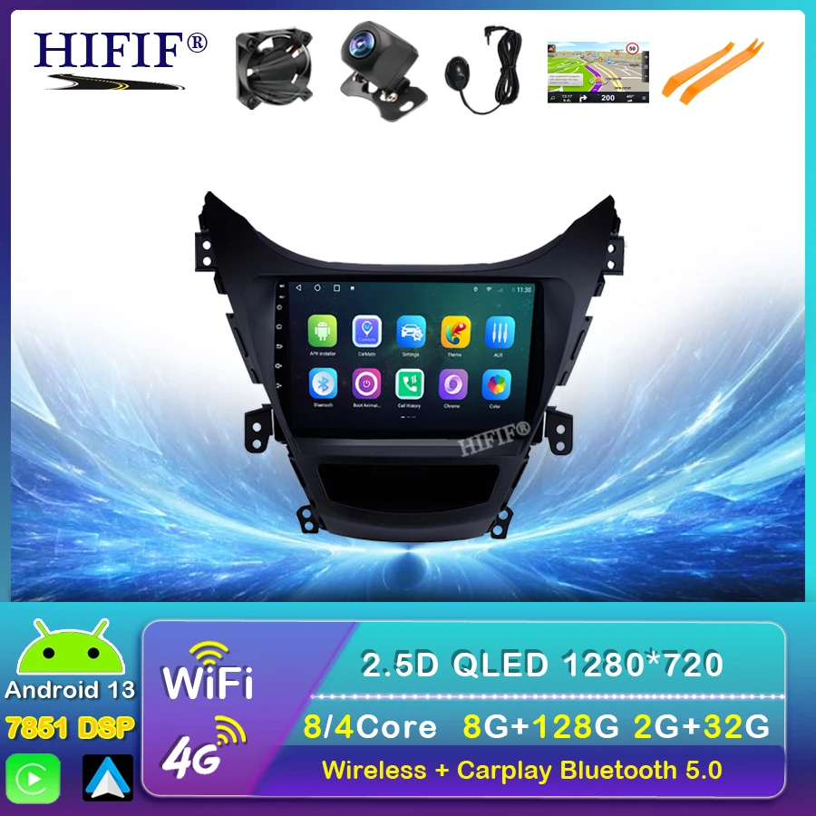 

Автомобильный радиоприемник Android 13 для Hyundai Elantra Avante I35 2011-2016 мультимедийный плеер 2 din GPS Навигация dvd стерео головное устройство