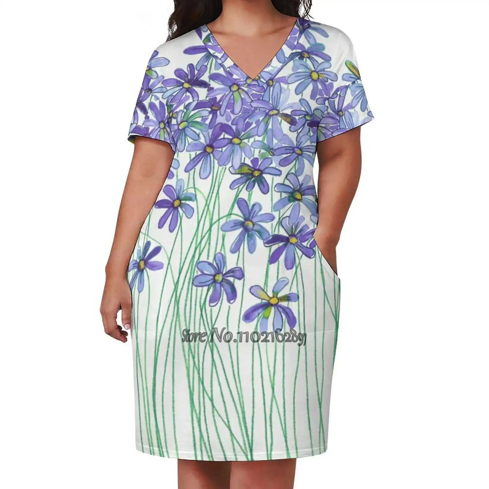 

Женское платье-карандаш с V-образным вырезом и коротким рукавом