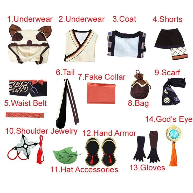 Костюм для косплея Хэллоуина геншин ударт Sayu парик из аниме одежда включая