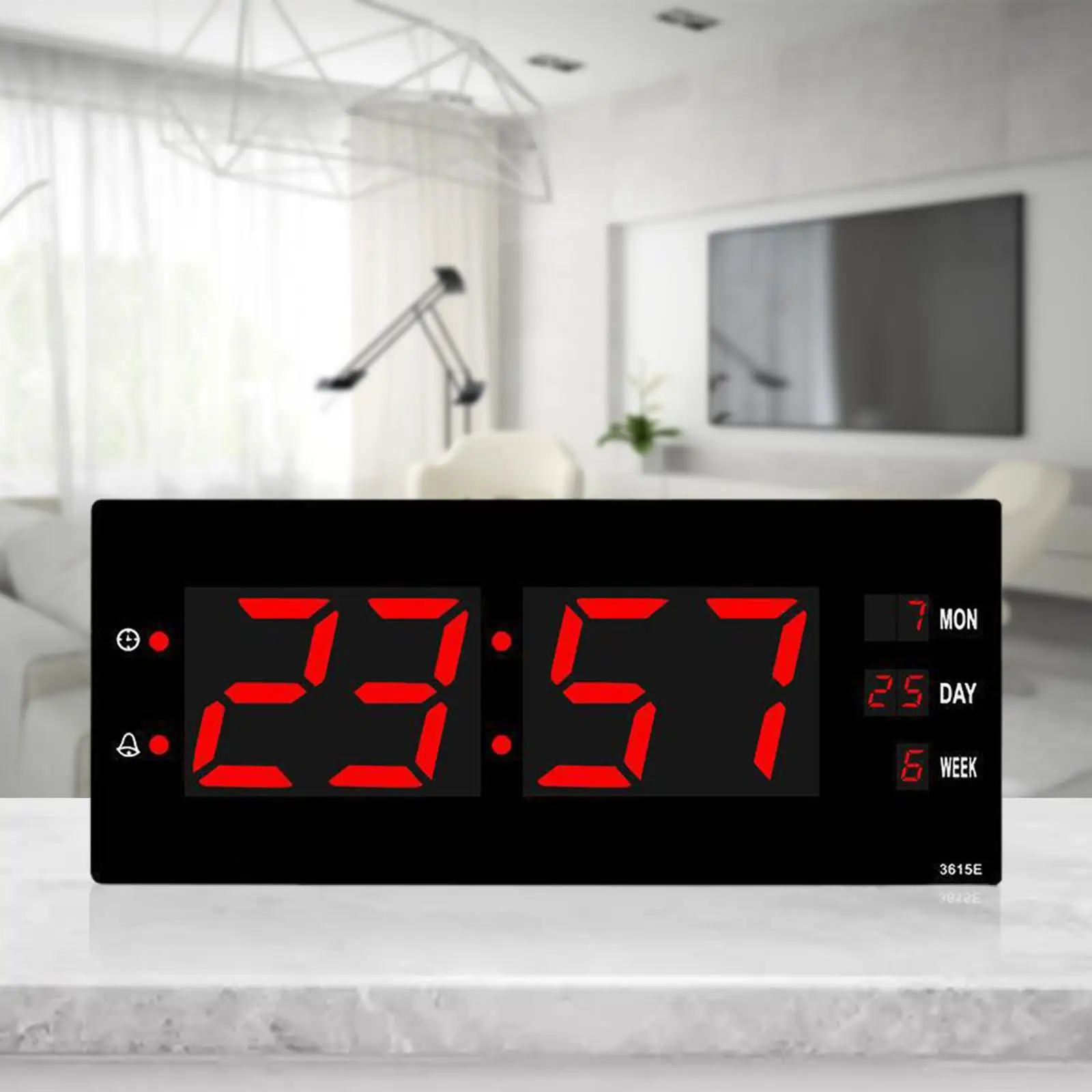 

13" Digital LED Wall Clock Wall Mountable Memory Function Desk & Wall Calendar Day Timer W/ Calendar USB for Hotel Decor School