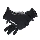 Мужские зимние перчатки, Нескользящие ветрозащитные водонепроницаемые велосипедные перчатки для сенсорных экранов, для холодной погоды, теплые черные перчатки