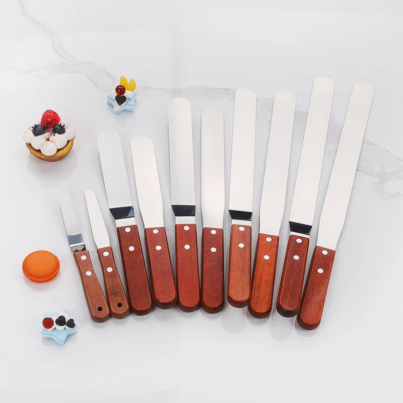 4/6/8/10/12 дюймов из нержавеющей стали с деревянной ручкой лопаточка для торта