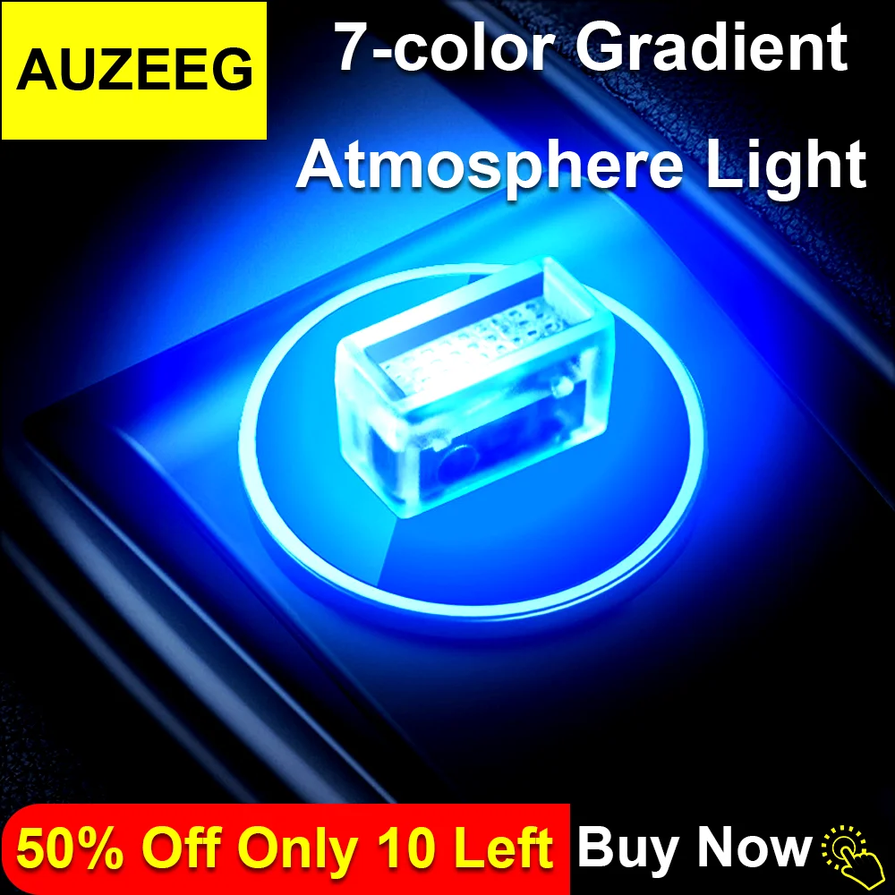 

7 Color Gradient Car USB Light, Auto Interior Atmosphere Lamp,Night Light Led Decoration Colorful USB Light For Car/Office/Home
